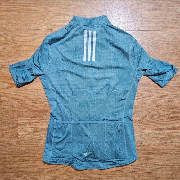Adidas Parley Cycling Zipper Jersey Top Women's Small S Grey Heat RDY New HI6832 - Picture 4 of 16